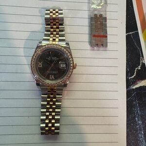 1:1 rose gold watch